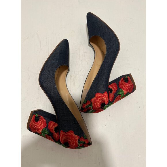 Jessica Simpson‎ Womens Embroidered Denim Block Heels Size 7.5 - Picture 8 of 11